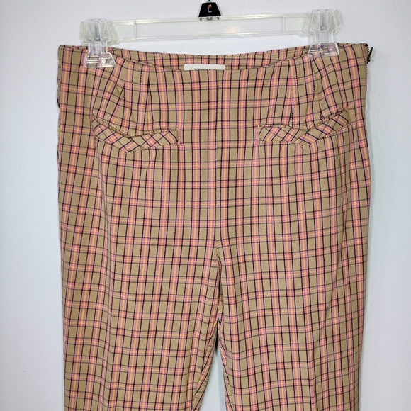Anthropologie The Essential Slim Crop Trouser Pants Plaid Preppy Size 4 - Picture 3 of 15